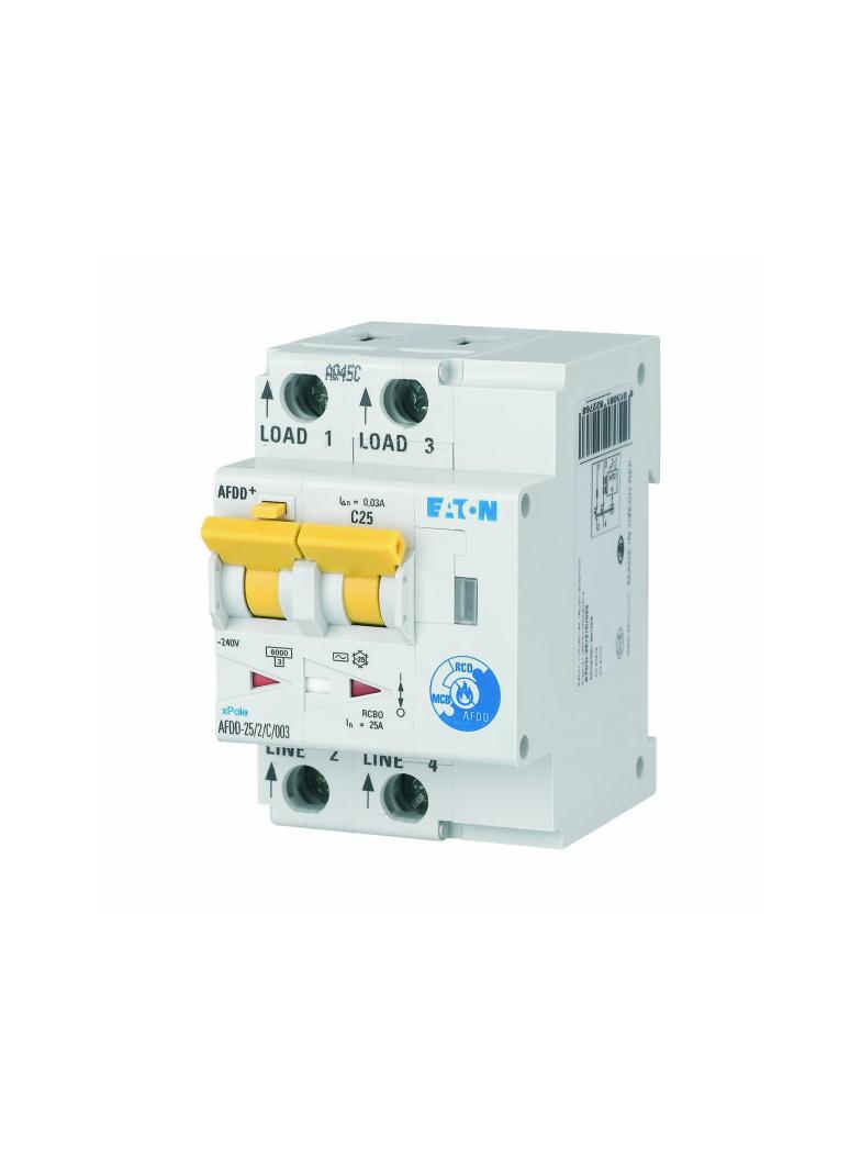 AFDD-25/2/C/003 Przeciwpożarowy detektor iskrzenia 10kA C25A 2P 30mA typ AC 187227 EATON
