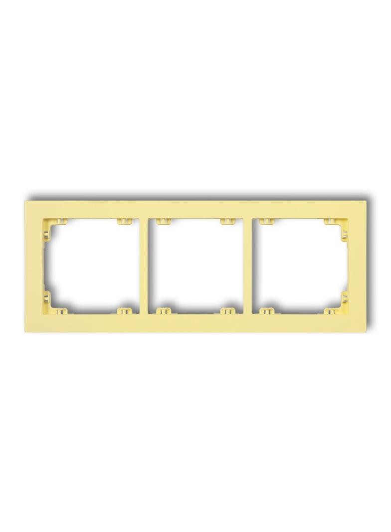 DECO Ramka uniwersalna potrójna z tworzywa DECO Pastel Matt kanarkowa