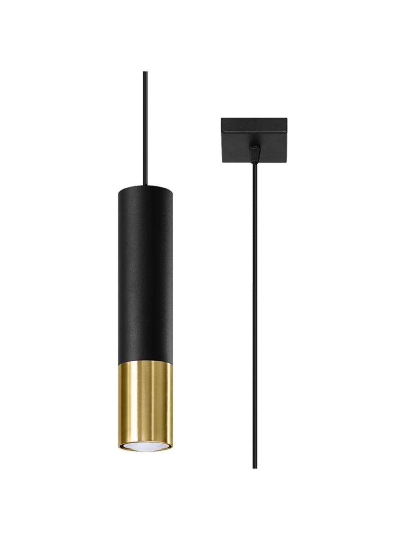 Sollux Lampa wisząca LOOPEZ 1 czarny/złoty SL.0952