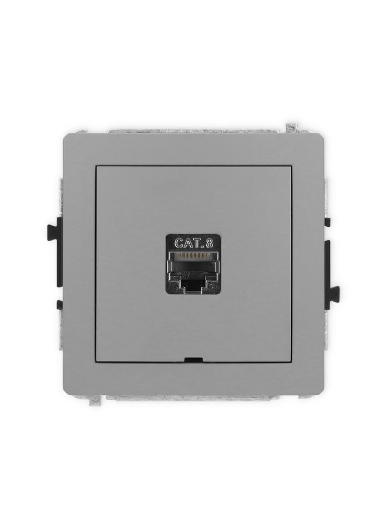 DECO Mechanizm gniazda komputerowego pojedynczego 1xRJ45, kat. 8, ekranowany, 8-stykowy, bez pola op
