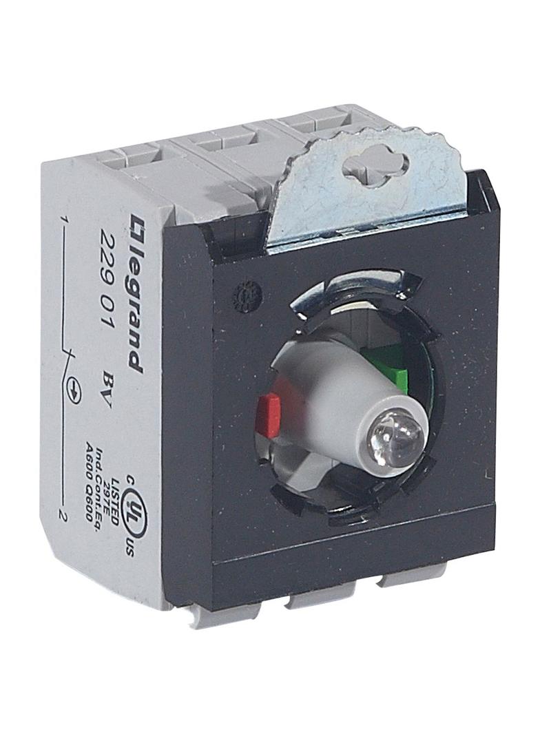 OSMOZ KORPUS KOMPLETNY, GŁÓWKA PODŚWIETLANA CZERWONA 24 V, 1Z+1R + UCHYT POTRÓJNY ZACISKI ŚRUBOWE, L