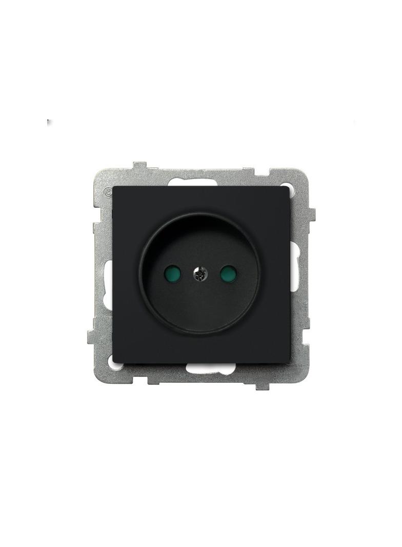 SONATA Gniazdo pojedyncze z przesłonami torów prądowych - kolor czarny metalik