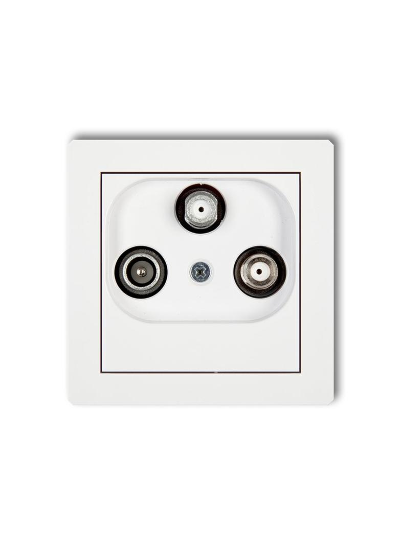 DECO Mechanizm gniazda abonenckiego 2 wyjścia SAT + TV biały