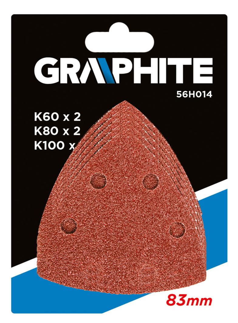 Papiery szlifierskie z rzepem, 83 x 83 x 83 mm (K60x2, K80x2, K100x1), 5 szt.