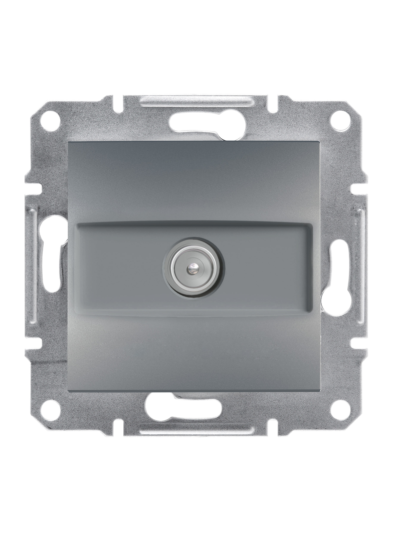 Asfora, gniazdo TV końcowe 1dB, bez ramki, stal