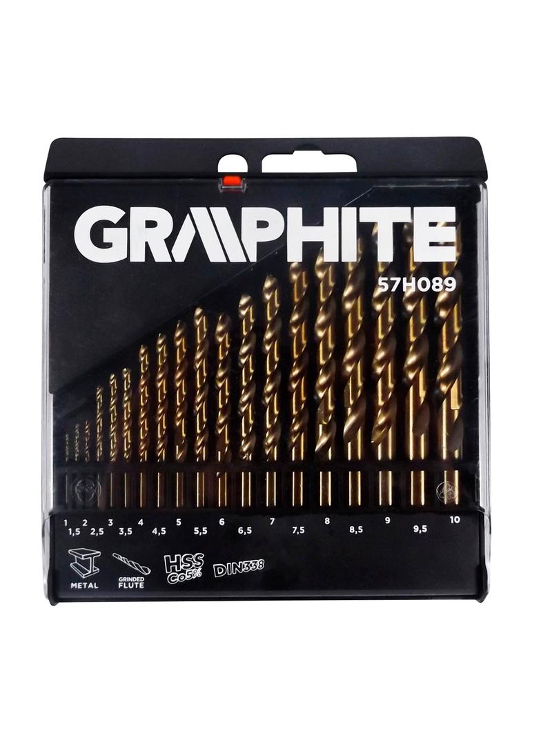 Wiertła do metalu HSS-Co 1.0-10.0 mm, zestaw 19 szt.