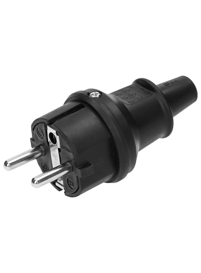 Wtyczka Uni-Schuko mini IP44 czarna ,16A 230V OR-AE-13222 ORNO