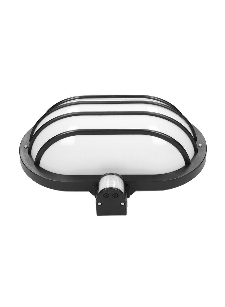 LASO, oprawa ogrodowa z czujnikiem ruchu 180st, 1x60W, E27, IP44, plastik, czarna LF-2/B ORNO