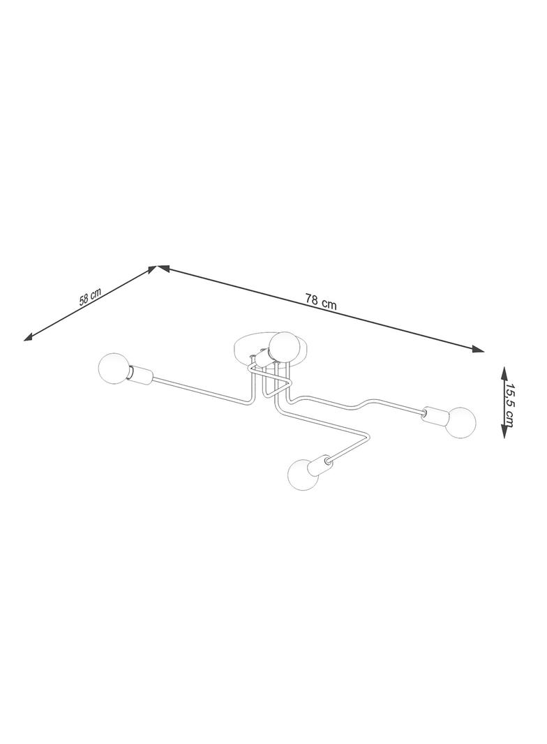 Żyrandol VECTOR 4 czarny