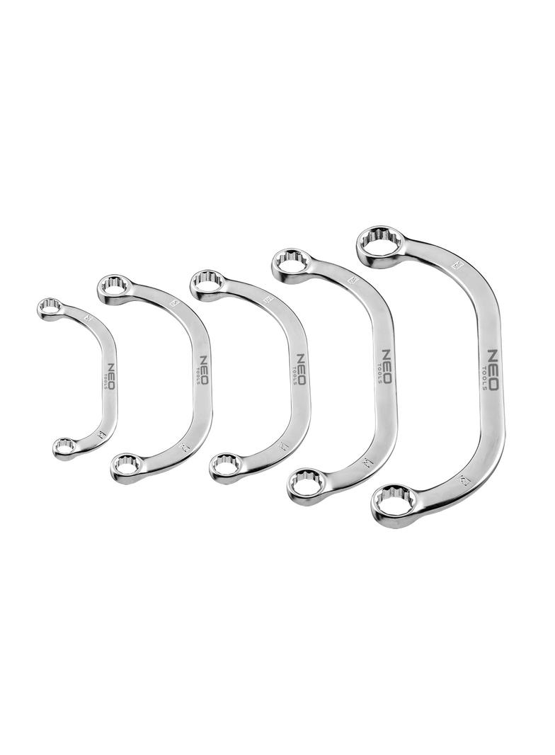 Klucze oczkowe wygięte 9-22 mm, zestaw 5 szt.