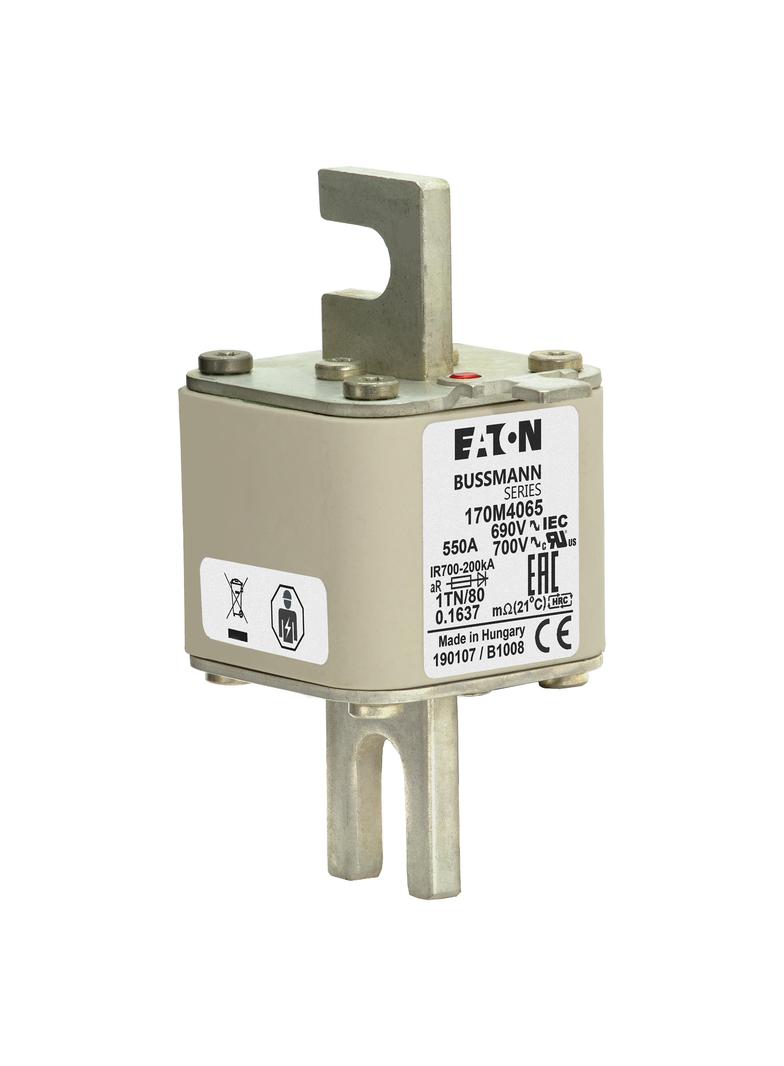 550A 690V 1TN/80 aR INDICATOR FUSE Wkładka szybka 550A AC 690V DIN 1 53x66x108 mm aR DIN 170M4065 EA