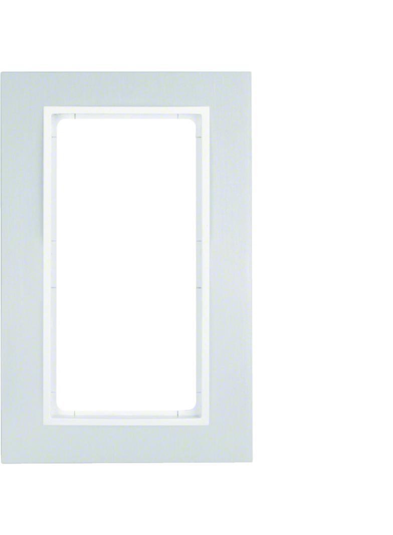 BERKER B.7 Ramka z dużym wycięciem aluminium/biała mat 13096914 HAGER