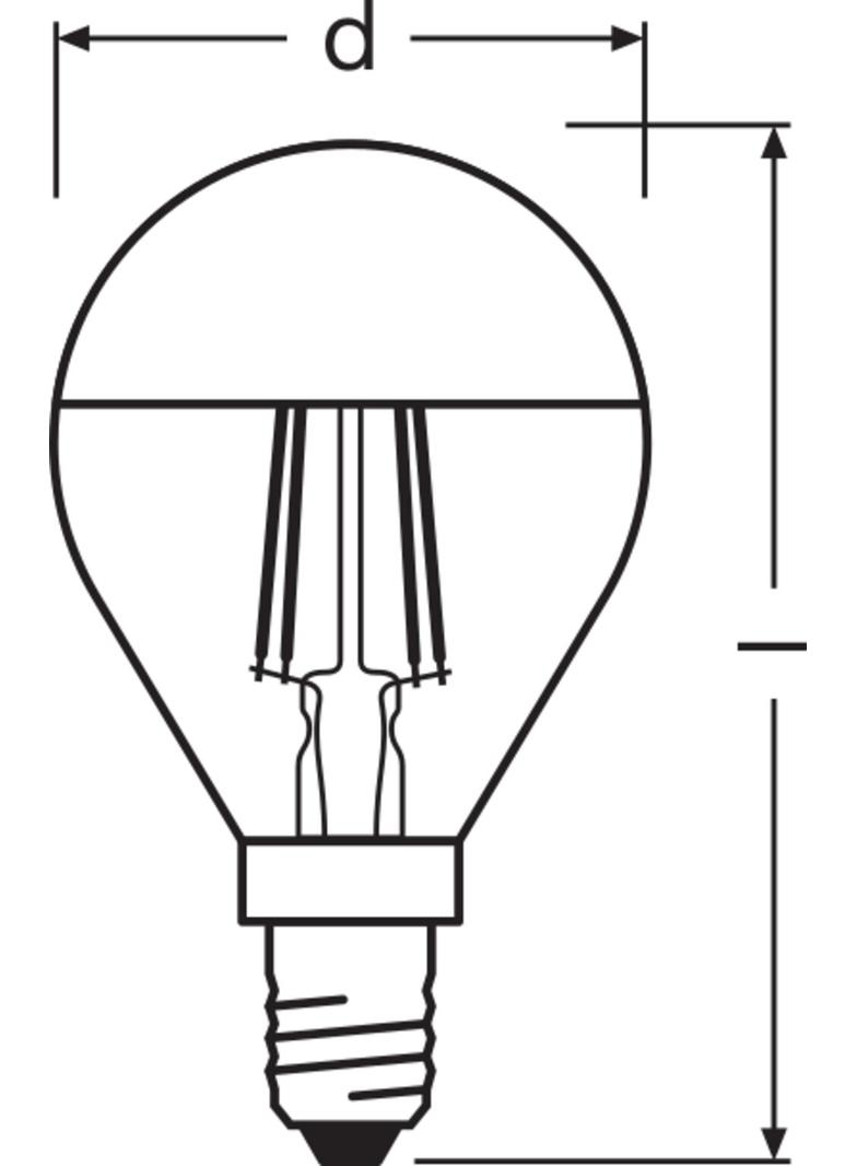 Lampa LED STAR CL P Filament szkło przezroczyste Mirror Gold 37 non-dim 4W 827 E14