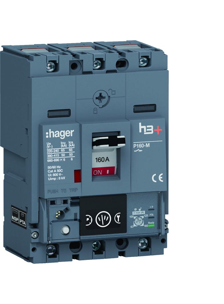 MCCB Wyłącznik mocy h3+ P160 3P 160A 50kA Energy HMS160NC HAGER