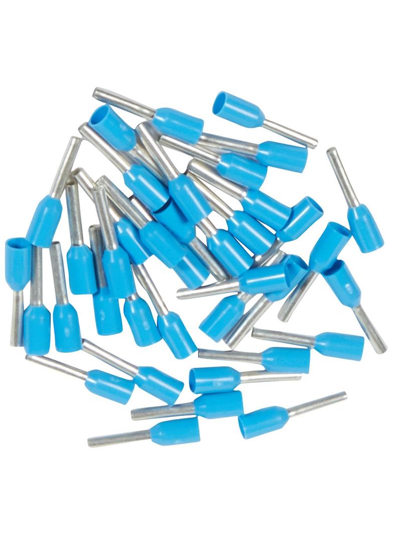 KOŃCÓWKA TULEJKOWA Z KOŁNIERZEM IZOL. 0,75MM2 DOSTARCZANA W PASKACH - NIEBIESKA, Legrand