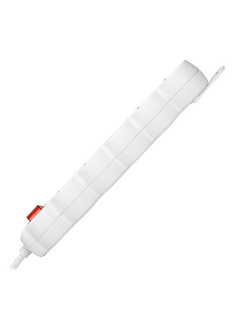 Przedłużacz 5-krotny 2P+Z, z wyłącznikiem, 3m H05VV-F 3x1,5mm2, Imax=16A, płaska wtyczka, biały ES-7/W/3 ORNO