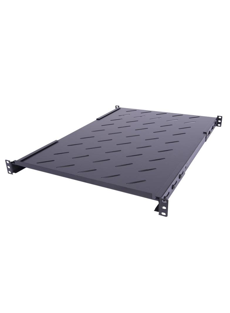 Półka regulowana 19" 1U o głębokości 650-810mm, mocowana w 4 punktach