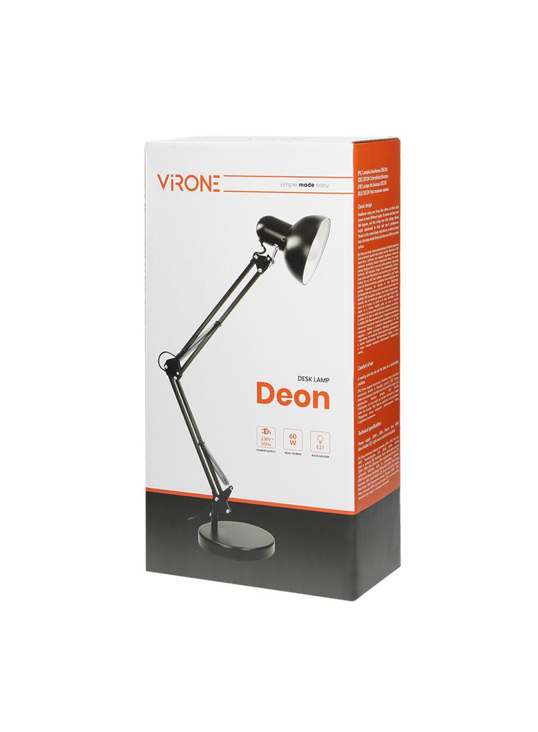 DEON, lampa biurkowa, 60W, E27, wysoka, stal, biała DL-2/W ORNO