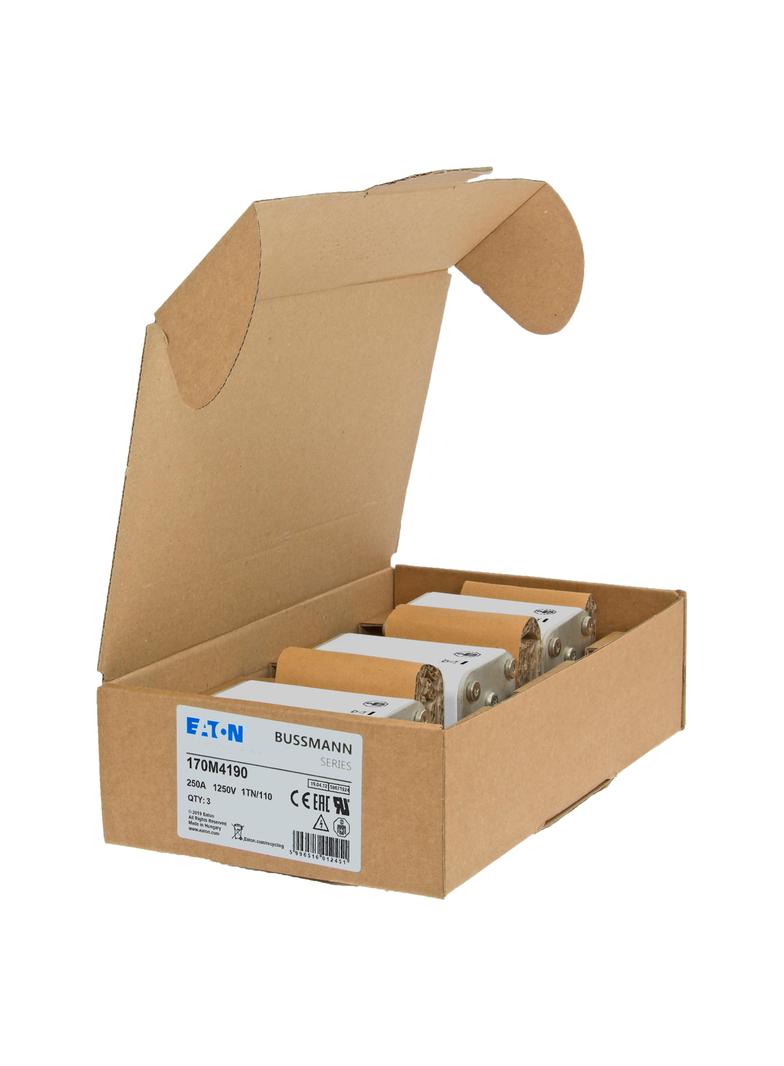FUSE 250A 1250V 1TN/110 AR CU Wkładka szybka 250A AC 1250V rozmiar 1 53x66x138 mm aR DIN I 170M4190