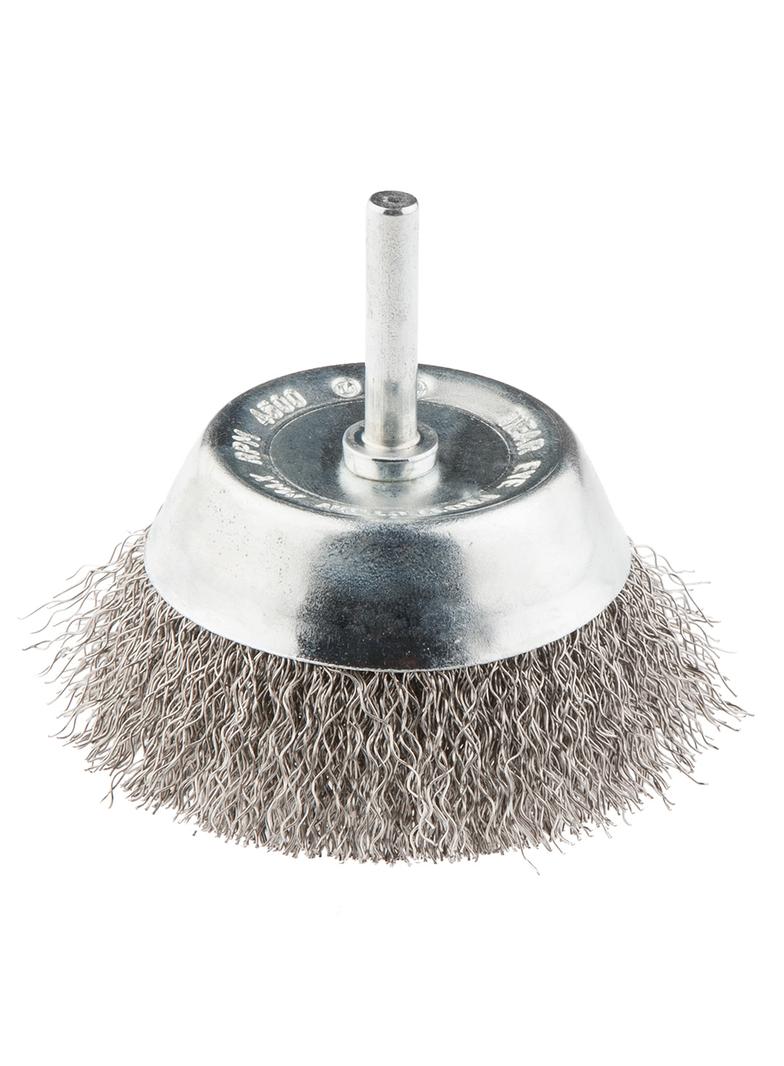 Szczotka druciana doczołowa z trzpieniem 75 mm, INOX