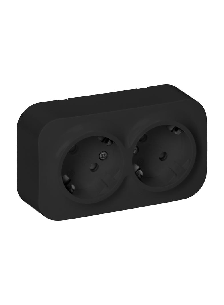ToDo Gniazdo podwójne 2x2P+Z, 16A/230VAC, IP20,Schuko,Czarne10 sztuk