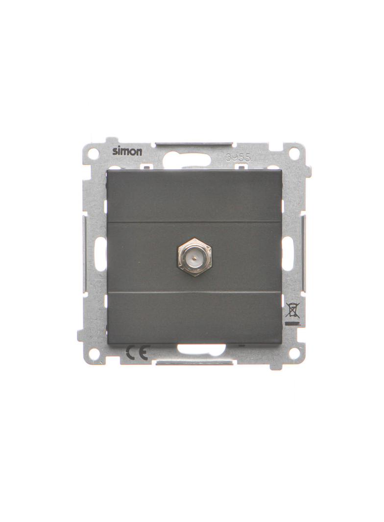 Simon 55 Gniazdo antenowe typu /F/ pojedyncze Do instalacji indywidualnych Czarny mat