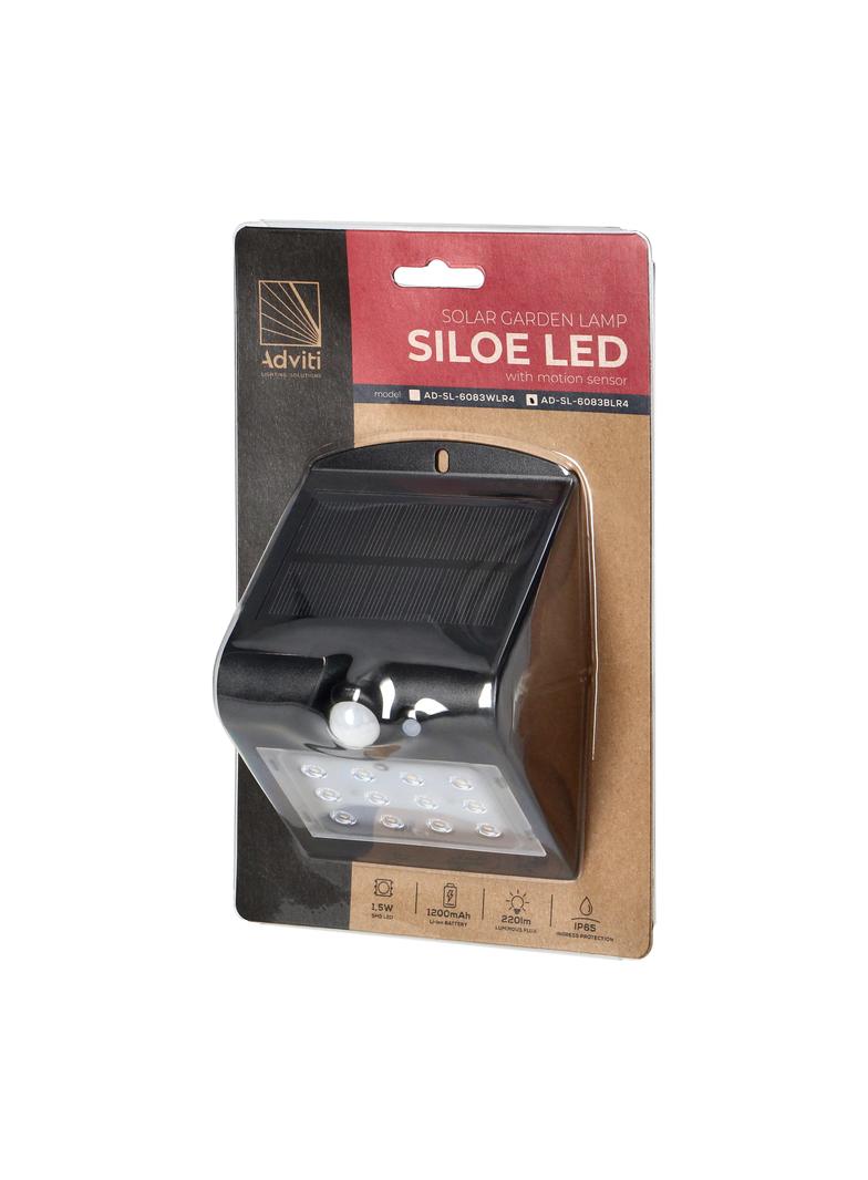 SILOE LED 1,5W lampa solarna z czujnikiem ruchu 120st 190lm IP65 4000K 1200mAh podwójne źródło AD-SL