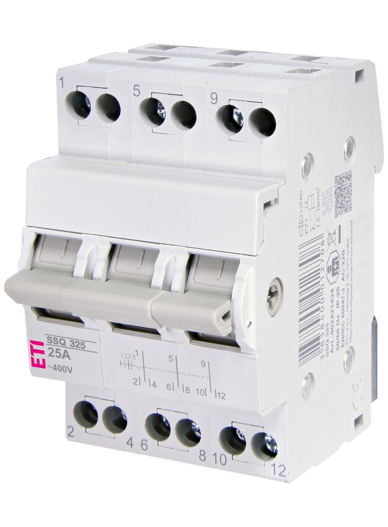 Przełącznik trójpołożeniowy modułowy 25A 3P SSQ 325 002421434 ETI