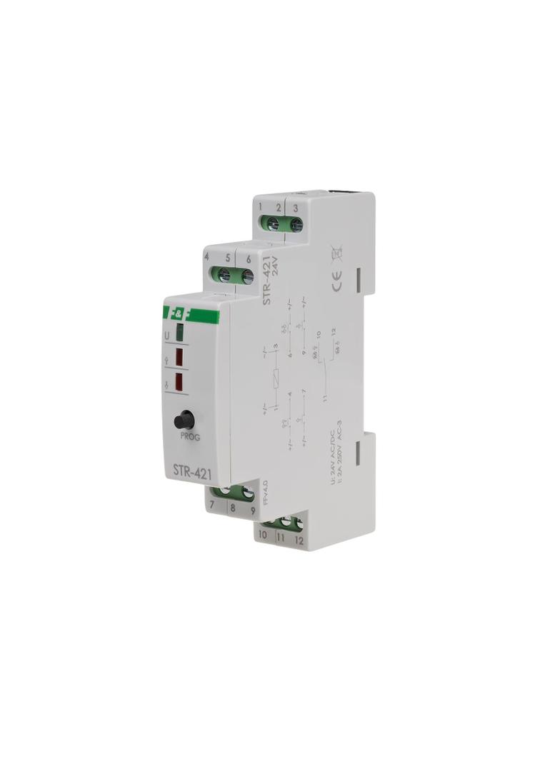 Sterownik roletowy dwuprzyciskowy STR-421 24V napięcie 24V AC/DC STR-421-24V F&F