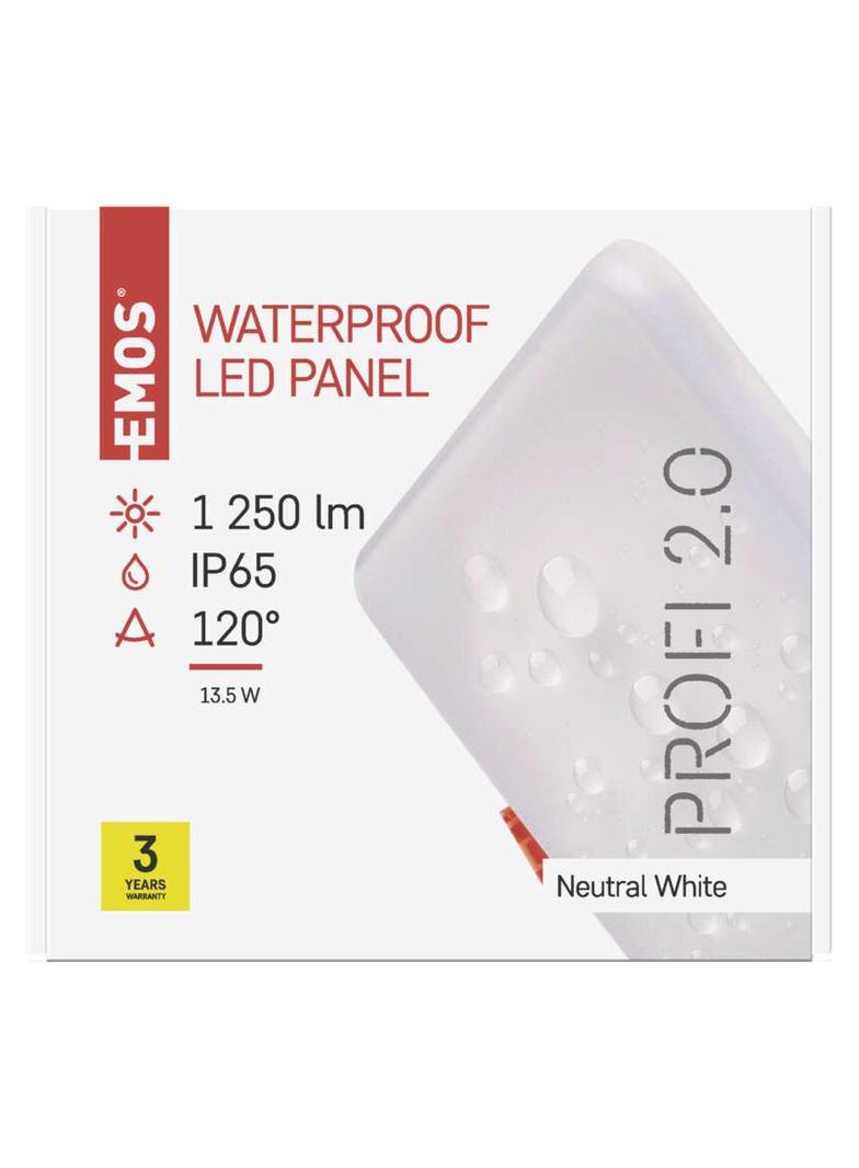 Panel LED wpuszczany kwadratowy 13,5 W IP65 neutralna biel ZV2142 EMOS
