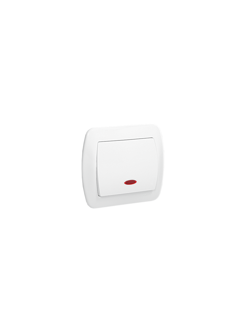 Łącznik pojedynczy jednobiegunowy z podświetleniem zaciski śrubowe biały AW1L/11 KONTAKT