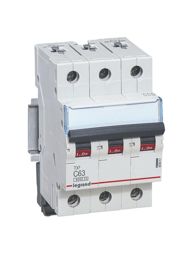 WYŁĄCZNIK NADPRĄDOWY S 303 3P C 63A 6000A SERII TX3, Legrand
