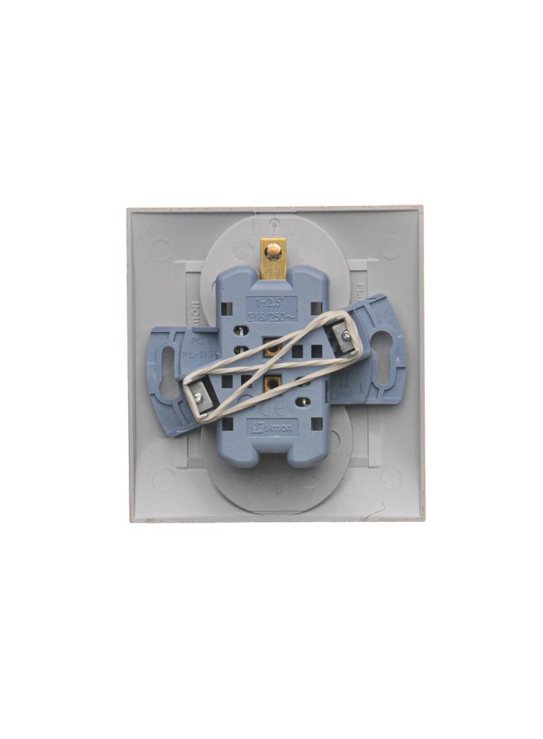 Simon 54 Gniazdo z/u podwójne z funkcją niezm. faz16A z. śrub. monoblok złoty mat