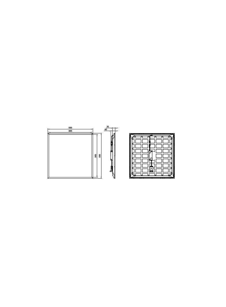 Panel LED Ledinaire RC065B G5 UGR19 28W 3400lm IP20/40 4000K barwa neutralna 34S/ 840 PSU W60L60 OC