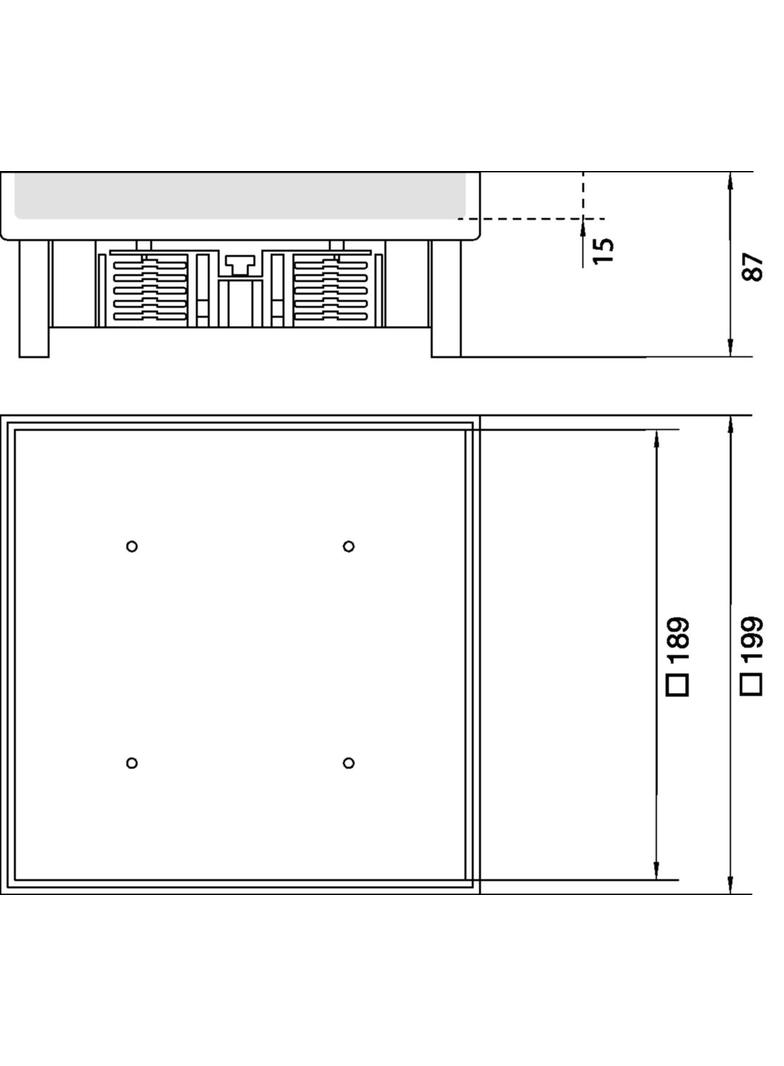 tehalit.VE-EE Pokrywa pełna IP54 20kN EKSQ06 200X200 15mm stal nierdzewna EKSQ060BL15 HAGER
