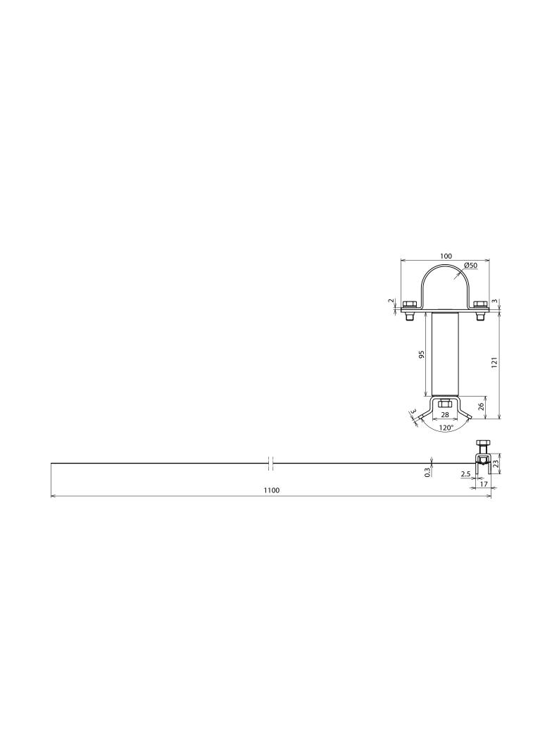 Element mocujący do rur wsporczych, stal nierdzewna NIRO