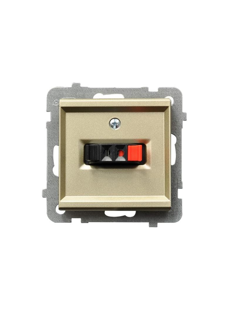 SONATA Gniazdo głośnikowe pojedyncze - kolor szampański złoty GG-1R/m/39