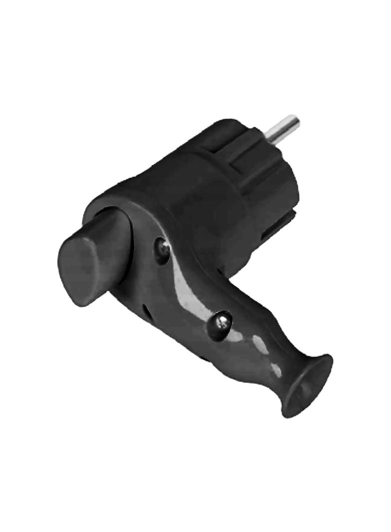 Wtyczka kątowa Uni-Schuko z wypychaczem 16A/250V, czarna