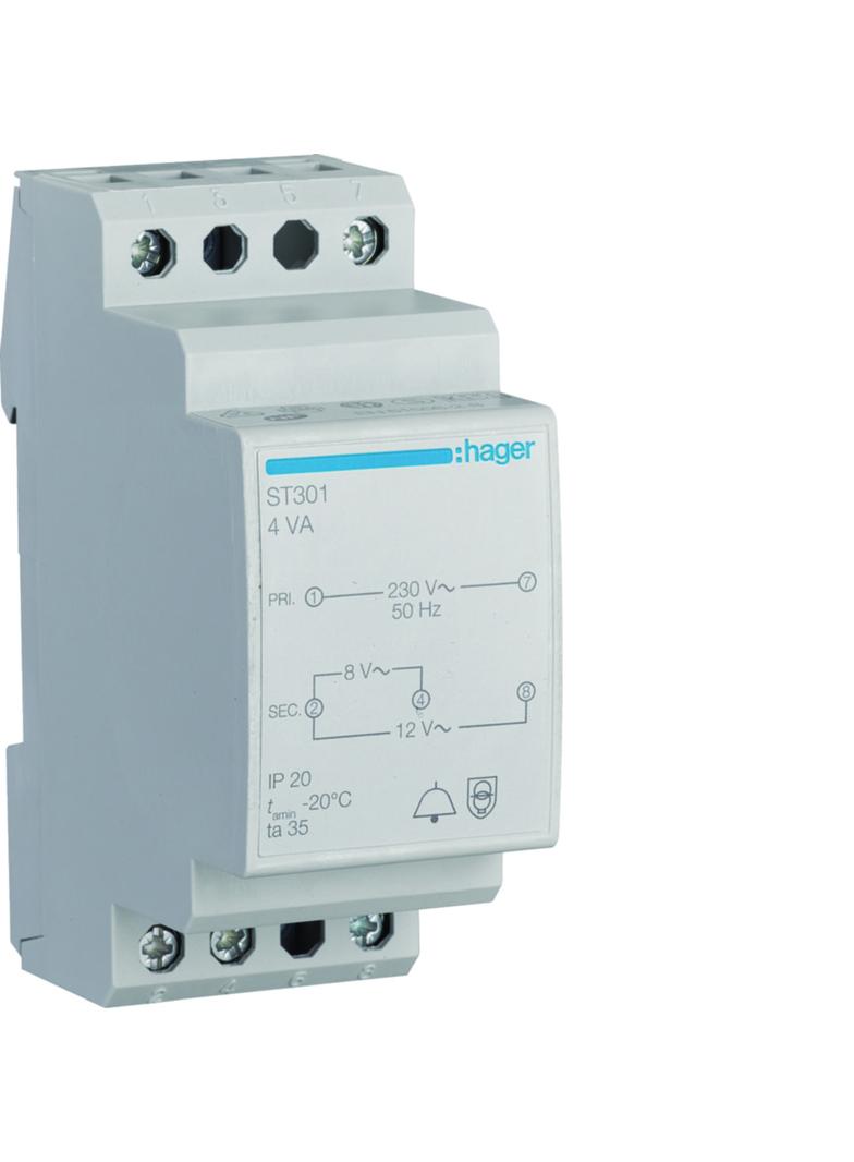 Transformator dzwonkowy 230/8-12VAC 4VA ST301 HAGER