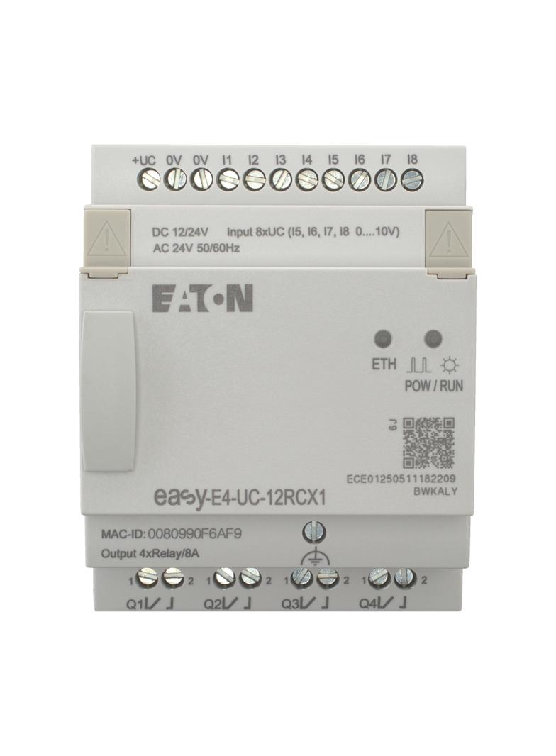 EASY-E4-UC-12RCX1 easyE4 12-24VDC 24VAC 8DI(4AI) 4DO-R bez wyświetlacza 197212 EATON