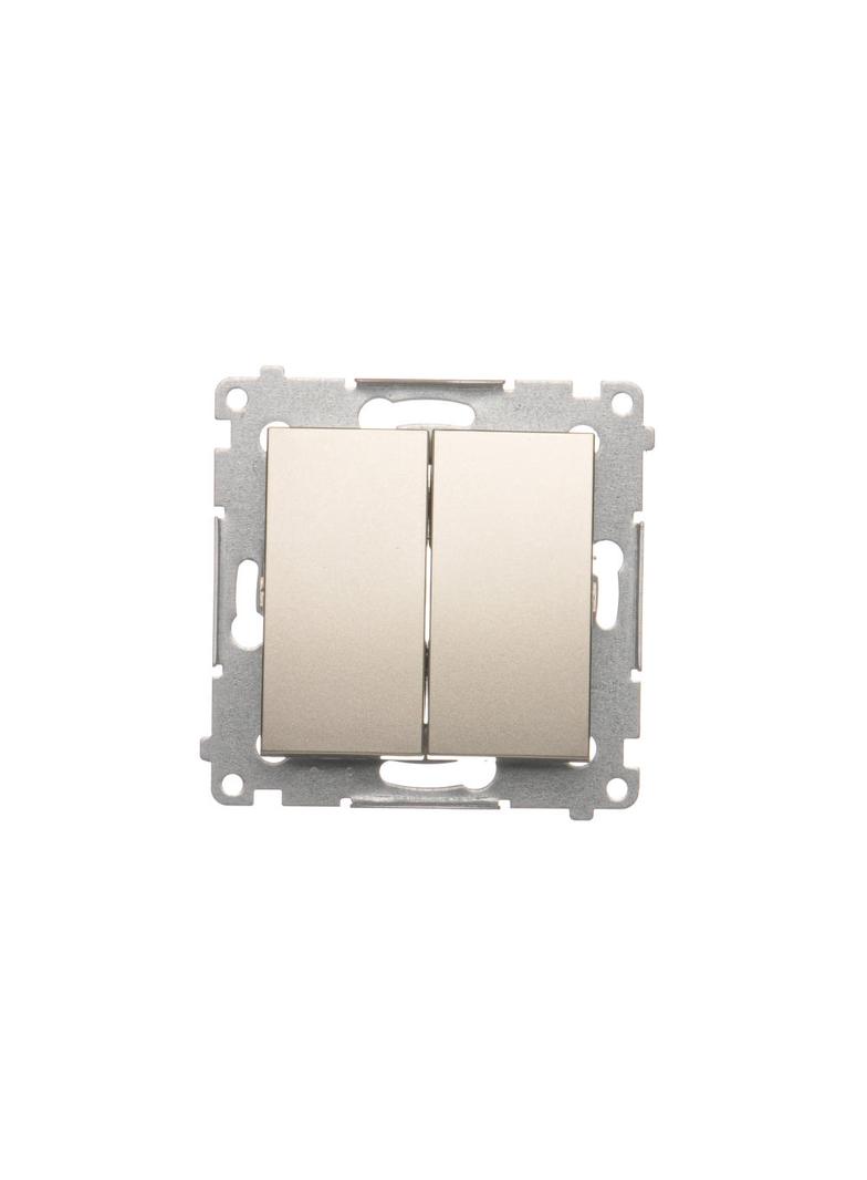 Simon 54 Łącznik krzyżowy podwójny bez piktogramu 10A 250V szybkozłączka złoty mat DW7/2.01/X/44 KONTAKT
