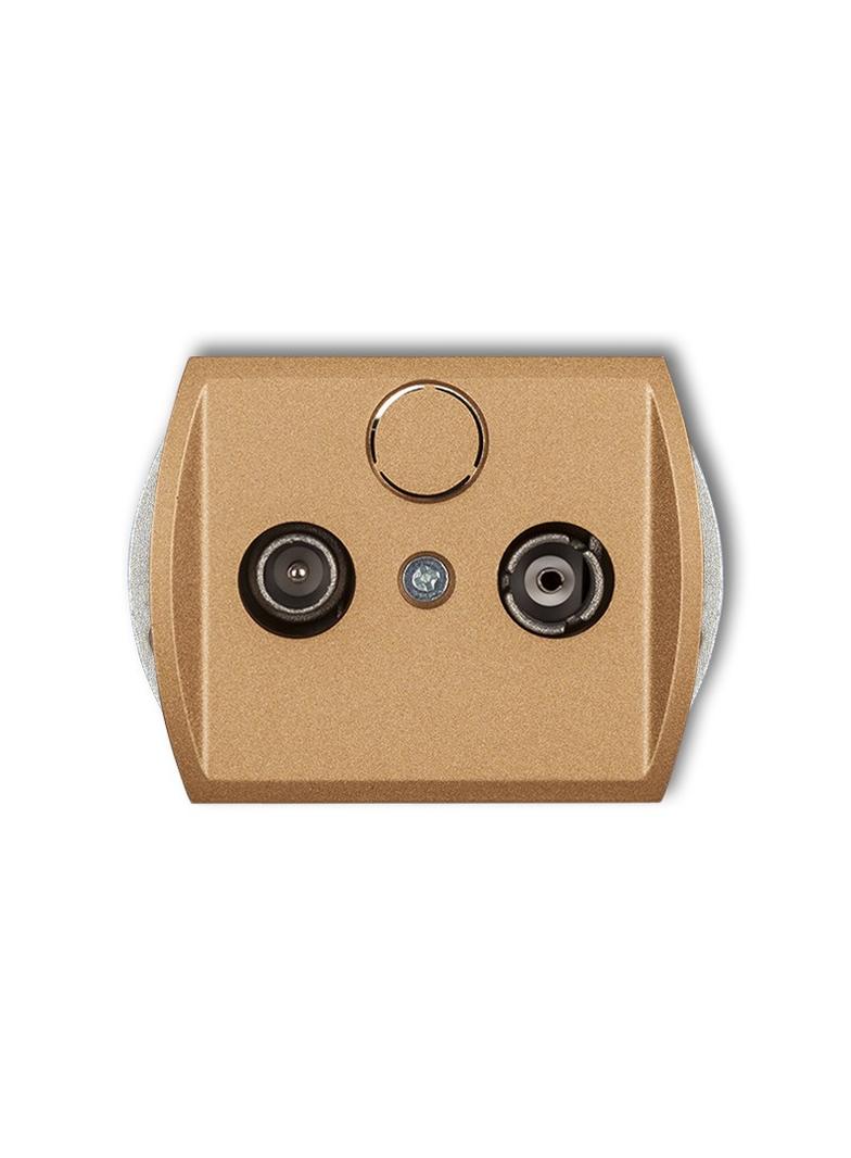 TREND Mechanizm gniazda abonenckiego RTV przelotowego 9dB złoty metalik