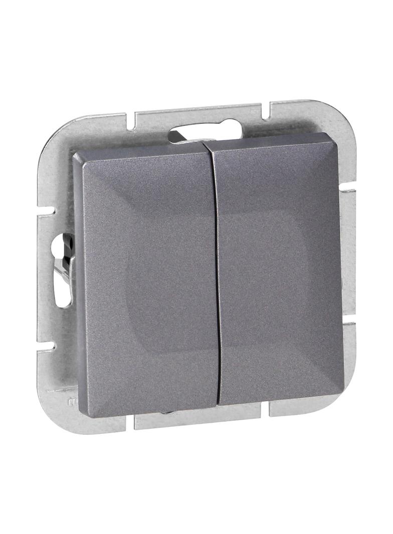 Łącznik podtynkowy świecznikowy Pearl, 10A, 250V, WP-2P, antracyt OR-OE-7701/A ORNO