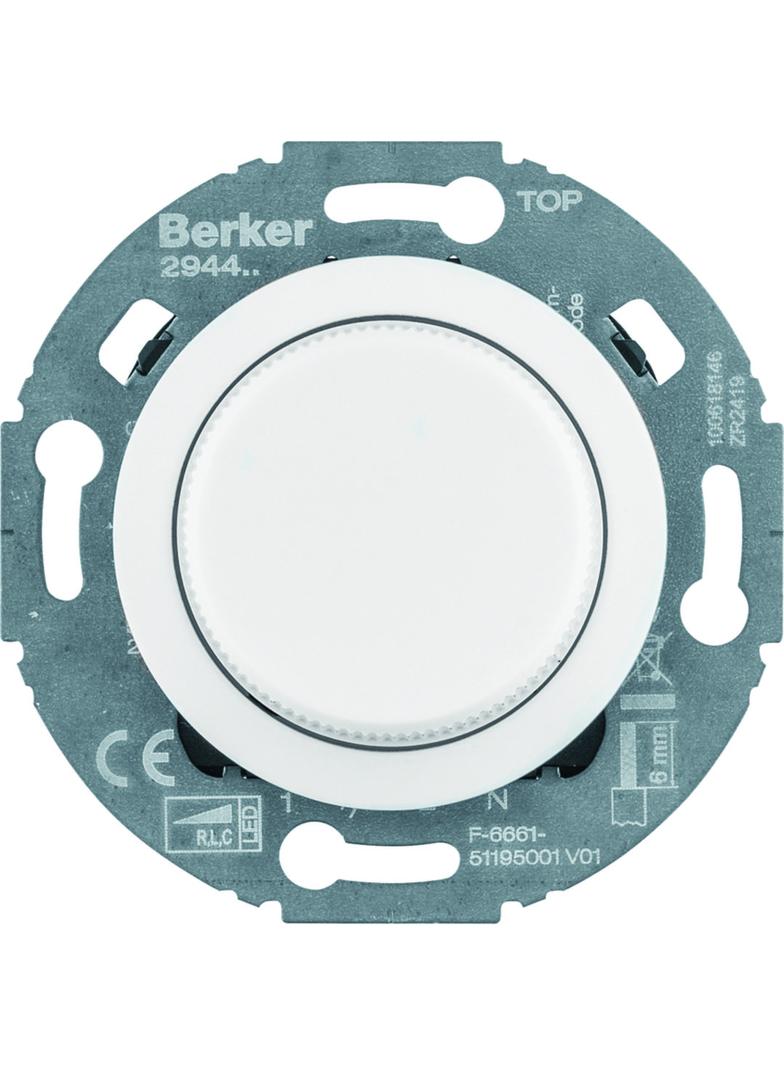 1930/Glas Ściemniacz obrotowy komfort, biały, obc. R/L/C 20-420 W, LED 3-100 W