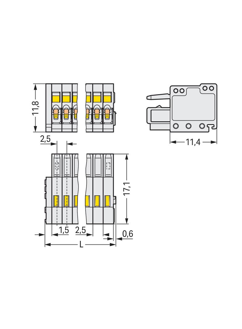 Gniazdo MCS‑MICRO 10‑biegunowe jasnoszare raster 2,5mm 733‑110 WAGO
