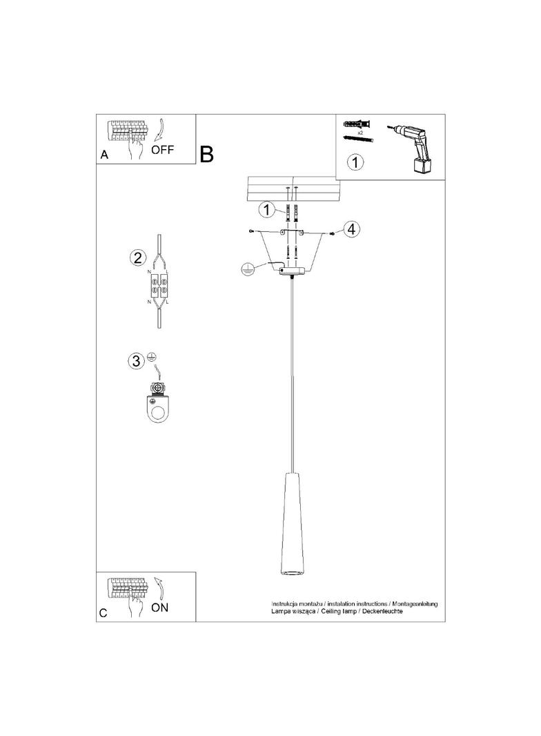 Lampa wisząca ELECTRA beton