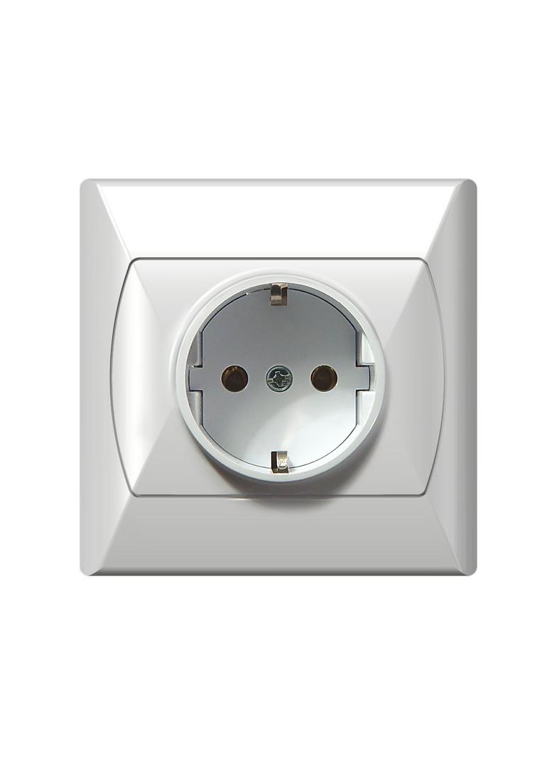 AKCENT Gniazdo pojedyncze z uziemieniem schuko - kolor biały