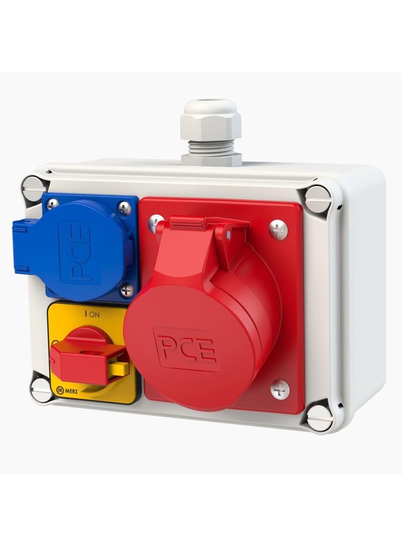 ROZDZIELNICA STACJONARNA Z TWORZYWA TYPU „KOŁO”  Wejście M20 - wyjście 16/5 GS R.0-1 16A 3P  IP44