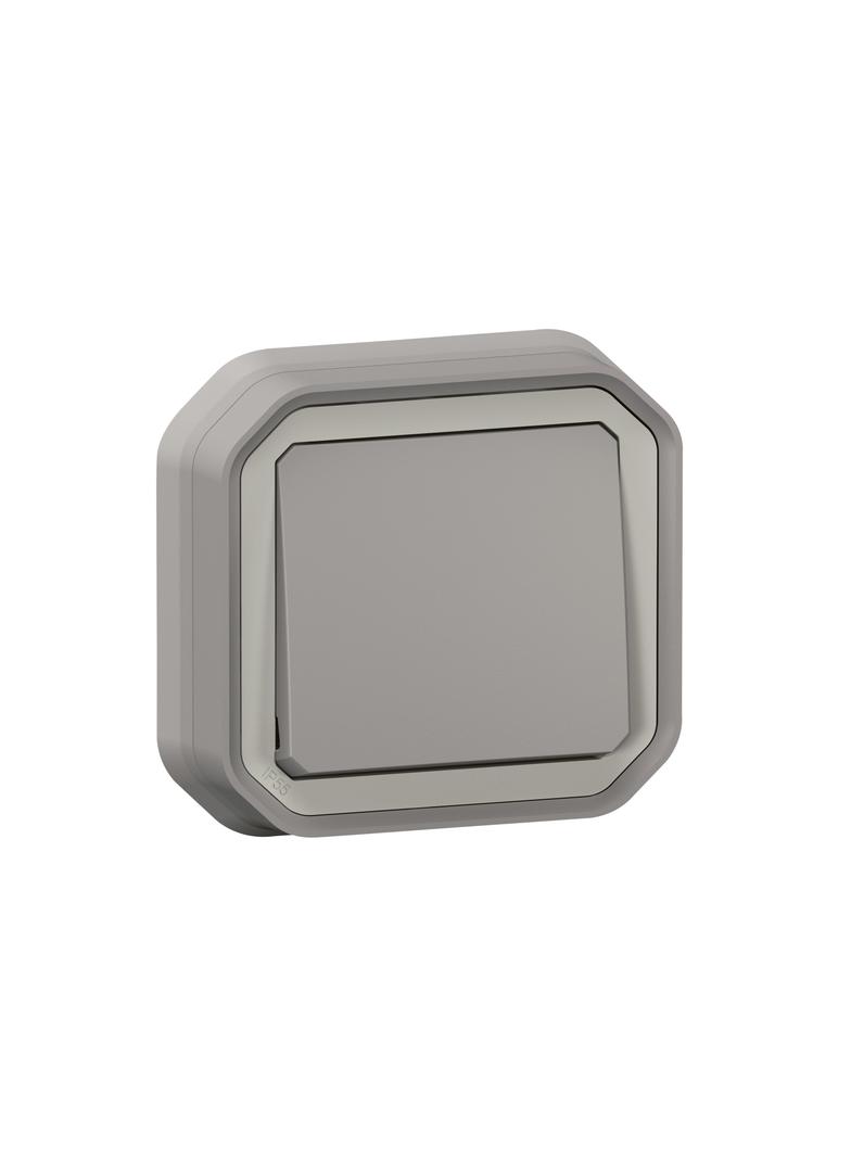 NOWE PLEXO - PRZYCISK JEDNOBIEGUNOWY KOMPLET PODTYNKOWY 10 A - 250 V~ SZARY