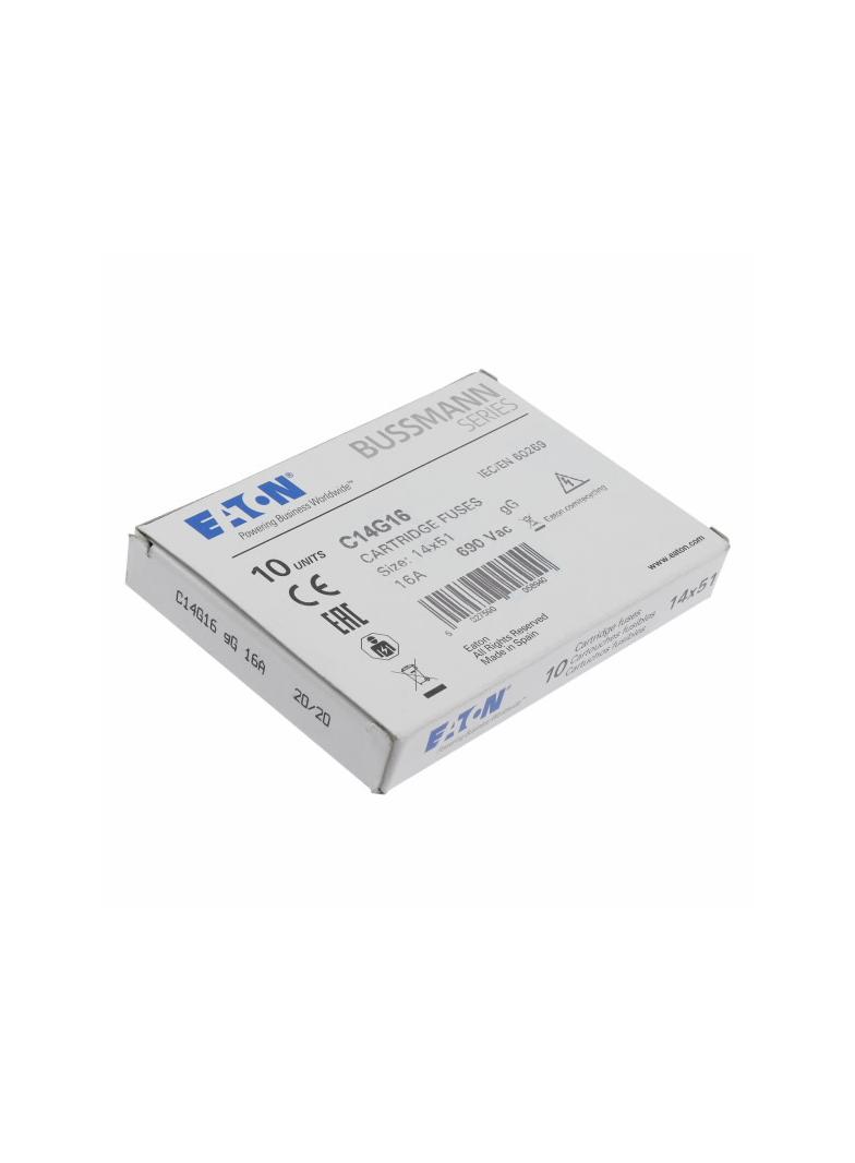 CYLINDRICAL FUSE 14 x 51 16A GG 690V AC Wkładka cylindryczna 14 x 51mm 16A GG 500V AC C14G16 EATON